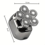 mens electric shaver, cordless shaver, rechargeable shaver, waterproof shaver, 6D floating shaver, men grooming, shaver for Australian men, travel shaver - Silver - Size SET