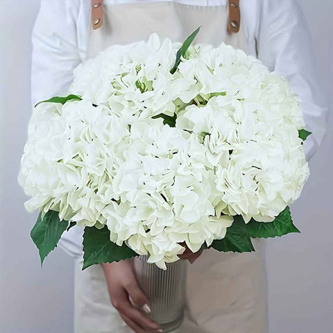 White Green Artificial Hydrangea White Hydrangea 18-Inch Flowers Real-Touch Flowers Wedding In Australia - Darrahopens