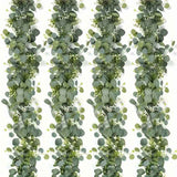 Green White Artificial Eucalyptus Garlands White Baby'S Breath 180 Cm Garlands Durable In Australia - Darrahopens