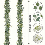 Green White Artificial Eucalyptus Garlands White Baby'S Breath 180 Cm Garlands Durable In Australia - Darrahopens
