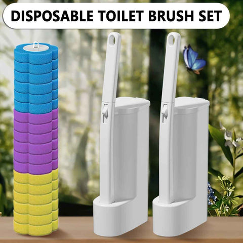 Disposable Toilet Brush Toilet Brush Set Bathroom Cleaning Replacement Brushes - White - Size 01 In Australia - Darrahopens
