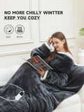 Wearable Heated Blanket Blanket With Sleeves Heated Throw Temperature - Gray - Size 127-177cm
