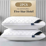 Luxury Pillow Quilted Pillow High-Quality Pillow Comfortable Pillow Bedding - Gray - Size 900g high pillow In Australia - Darrahopens