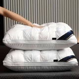 Luxury Pillow Quilted Pillow High-Quality Pillow Comfortable Pillow Bedding - White - Size 900g high pillow
