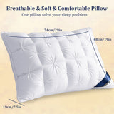 Luxury Pillow Quilted Pillow High-Quality Pillow Comfortable Pillow Bedding - White - Size 900g high pillow