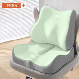 Ergonomic Seat Cushion Backrest Comfortable Seating Office Chair Cushion Lumbar - Beige - Size 01