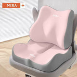 Ergonomic Seat Cushion Backrest Comfortable Seating Office Chair Cushion Lumbar - Beige - Size 01