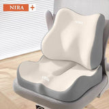 Ergonomic Seat Cushion Backrest Comfortable Seating Office Chair Cushion Lumbar - Black - Size 01