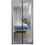 Magnetic Screen Door Self-Sealing Mesh Curtain Heavy-Duty Screen Door Insect - White - Size 100-210cm