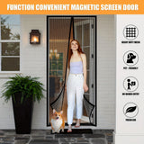 Magnetic Screen Door Self-Sealing Mesh Curtain Heavy-Duty Screen Door Insect - White - Size 120-250cm
