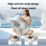 Butterfly 4D Memory Cotton Pillow Ice-Silk Fabric Cooling Pillow Cervical Spine - Blue - Size conventional