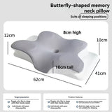 Butterfly 4D Memory Cotton Pillow Ice-Silk Fabric Cooling Pillow Cervical Spine - Gray - Size conventional
