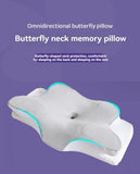 Butterfly 4D Memory Cotton Pillow Ice-Silk Fabric Cooling Pillow Cervical Spine - Gray - Size conventional