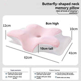 Butterfly 4D Memory Cotton Pillow Ice-Silk Fabric Cooling Pillow Cervical Spine - Pink - Size conventional In Australia - Darrahopens