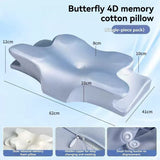 Butterfly 4D Memory Cotton Pillow Ice-Silk Fabric Cooling Pillow Cervical Spine - Pink - Size conventional