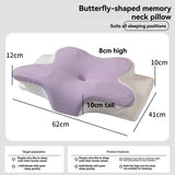 Butterfly 4D Memory Cotton Pillow Ice-Silk Fabric Cooling Pillow Cervical Spine - Purple - Size conventional In Australia - Darrahopens