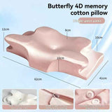Butterfly 4D Memory Cotton Pillow Ice-Silk Fabric Cooling Pillow Cervical Spine - Purple - Size conventional In Australia - Darrahopens