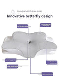 Butterfly 4D Memory Cotton Pillow Ice-Silk Fabric Cooling Pillow Cervical Spine - Purple - Size conventional