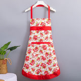 Korean-style apron, floral apron, women's apron, breathable apron, oil-proof apron, kitchen apron, apron set, adjustable apron, gift for cook - Camel - Size M In Australia - Darrahopens