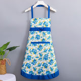 Korean-style apron, floral apron, women's apron, breathable apron, oil-proof apron, kitchen apron, apron set, adjustable apron, gift for cook - Camel - Size M In Australia - Darrahopens