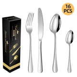 western cutlery set, steak knife and fork set, stainless steel cutlery, gift set for dining, 16-piece cutlery, Australian dining, steak knives Australia, premium cutlery set, gift for couples, housewarming gift - Rose gold - Size 16 -piece set