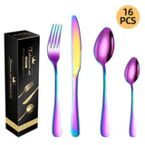 western cutlery set, steak knife and fork set, stainless steel cutlery, gift set for dining, 16-piece cutlery, Australian dining, steak knives Australia, premium cutlery set, gift for couples, housewarming gift - Rose gold - Size 16 -piece set