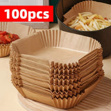 Air Fryer Liners Parchment Paper Air Fryer Disposable Air Fryer Paper Non-Stick - Brown - Size 01