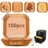 Air Fryer Liners Parchment Paper Air Fryer Disposable Air Fryer Paper Non-Stick - Brown - Size 01