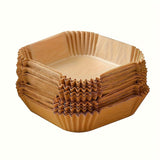Air Fryer Liners Parchment Paper Air Fryer Disposable Air Fryer Paper Non-Stick - Brown - Size 01