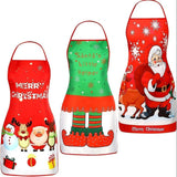 Christmas apron, waterproof apron, oil-resistant apron, festive kitchen decor, holiday cooking apron, Christmas gift idea, Santa apron, snowman apron, reindeer apron, family gathering apron - Christmas - Size 5-5PCS