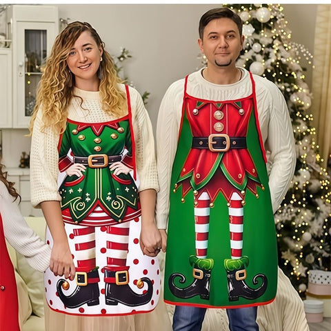 Christmas apron, waterproof apron, oil-resistant apron, festive kitchen decor, holiday cooking apron, Christmas gift idea, Santa apron, snowman apron, reindeer apron, family gathering apron - Christmas - Size 9-2PCS In Australia - Darrahopens