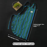 vertical striped apron, lace apron, apron with pocket, H-shaped apron, adjustable waist apron, kitchen apron, barbecue apron, gardening apron, Australian home apron - light green - Size M In Australia - Darrahopens