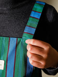vertical striped apron, lace apron, apron with pocket, H-shaped apron, adjustable waist apron, kitchen apron, barbecue apron, gardening apron, Australian home apron - light green - Size M