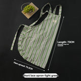 vertical striped apron, lace apron, apron with pocket, H-shaped apron, adjustable waist apron, kitchen apron, barbecue apron, gardening apron, Australian home apron - Navy - Size M