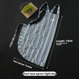 vertical striped apron, lace apron, apron with pocket, H-shaped apron, adjustable waist apron, kitchen apron, barbecue apron, gardening apron, Australian home apron - Vintage green - Size M