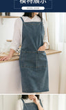 denim apron, kitchen apron, Japanese-style apron, work apron, unisex apron, apron with pockets, barista apron, cooking apron, men's denim apron, women's denim apron - light blue - Size M