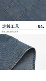 denim apron, kitchen apron, Japanese-style apron, work apron, unisex apron, apron with pockets, barista apron, cooking apron, men's denim apron, women's denim apron - light blue - Size M