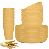 Wheat Straw Dinnerware Set Unbreakable Dinner Plates BPA-Free Dinnerware - Dark Green - Size 01