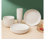 Wheat Straw Dinnerware Set Unbreakable Dinner Plates BPA-Free Dinnerware - Light Green - Size 01