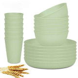 Wheat Straw Dinnerware Set Unbreakable Dinner Plates BPA-Free Dinnerware - Navy - Size 01 In Australia - Darrahopens