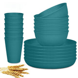 Wheat Straw Dinnerware Set Unbreakable Dinner Plates BPA-Free Dinnerware - Orange - Size 01