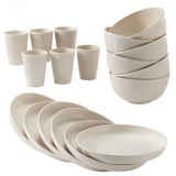 Wheat Straw Dinnerware Set Unbreakable Dinner Plates BPA-Free Dinnerware - Pink - Size 01