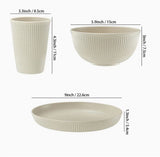 Wheat Straw Dinnerware Set Unbreakable Dinner Plates BPA-Free Dinnerware - Pink - Size 01