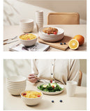 Wheat Straw Dinnerware Set Unbreakable Dinner Plates BPA-Free Dinnerware - Pink - Size 01