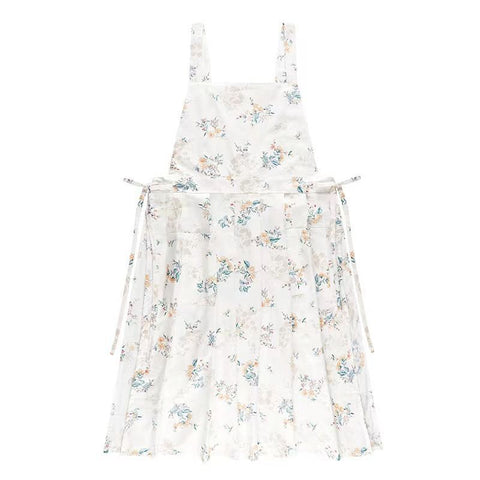 sleeveless apron, bib apron, apron with pockets, kitchen apron, baking apron, pet care apron, art apron, nail art apron, milk tea apron, Australian apron, home cook apron, craft apron - Blue Flowers - Size M In Australia - Darrahopens