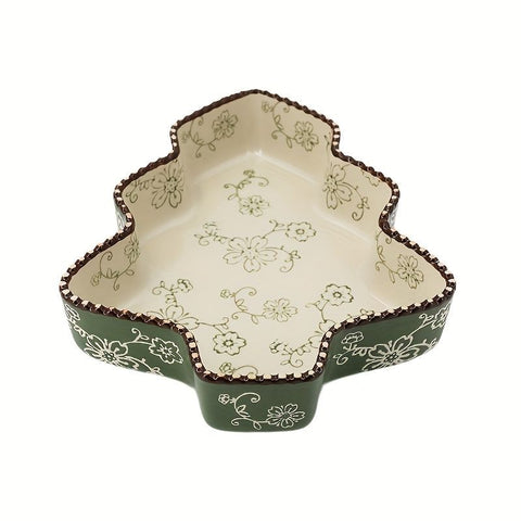 Christmas baking dish, ceramic baking ware, festive tableware, food-grade baking dish, heat-resistant dish, holiday dinnerware, Australian kitchen, Christmas gift idea, ceramic bakeware Australia - Green - Size 800ML In Australia - Darrahopens