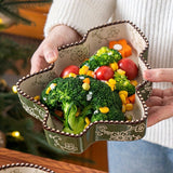 Christmas baking dish, ceramic baking ware, festive tableware, food-grade baking dish, heat-resistant dish, holiday dinnerware, Australian kitchen, Christmas gift idea, ceramic bakeware Australia - Green - Size 800ML