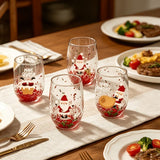 Christmas glass set, double walled glasses, borosilicate glass, festive drinkware, holiday gift, Australian Christmas, thermal insulated glasses, reusable glass cups - Random patterns - Size 4pcs