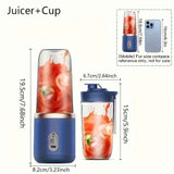 Blue Green Portable Electric Juicer Blender 6-Blade Juicer USB Rechargeable Juicer 2-In-1 In Australia - Darrahopens