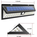 Solar Wall Light 180 LED PIR Motion Sensor Outdoor Garden Light IP65 Waterproof - Black - Size 001 In Australia - Darrahopens